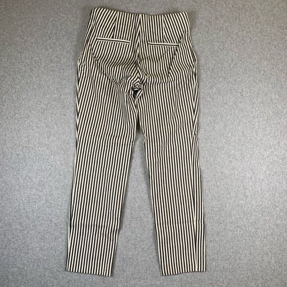 A New Day Womens Size 2 Ankle Pants Black White Stripe Side Zipper Stretch - Picture 14 of 15